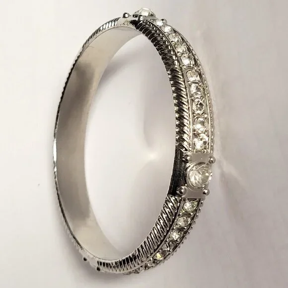 Silver Bangle with Crystals - Picture 6 of 15